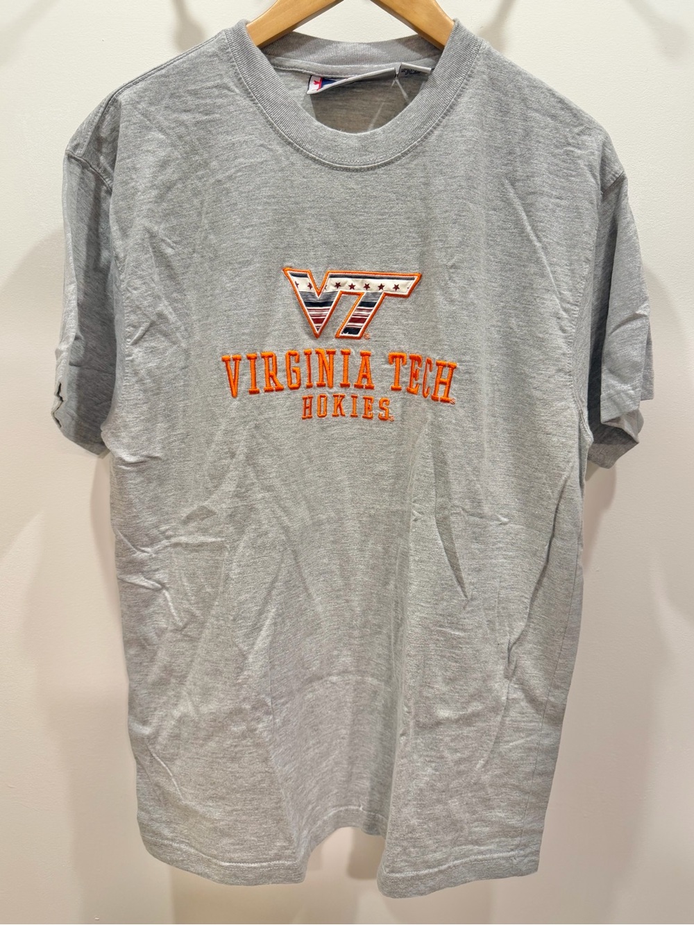 Vintage Virginia Tech Hokies Embroidered Short Sleeve Shirt, XL